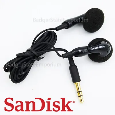 SanDisk Clip Jam Earphones GENUINE Black In-Ear Earbud Headphones For MP3 Player • $8.90