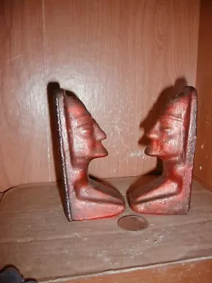 White Pine Copper Mine Old Cast Copper Indian Face Bookend Ingots 6.4 Lbs • $224.99