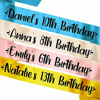 £4.95 • Buy Personalised Birthday Sash 6th 8th 10th 13th Lockdown Gift Idea Party Present