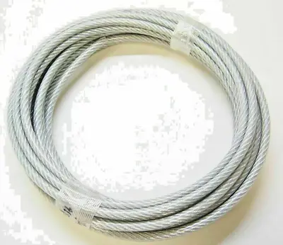 (25 Ft) Everbilt Clear Vinyl Coated Wire Rope Steel Cable 1/4  - 5/16  7x19 • $24.95