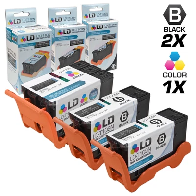 $18.99 • Buy LD Comp HY Ink For Dell Series 24 Black & Color V515w Set Of 3: 2 T109N 1 T110N