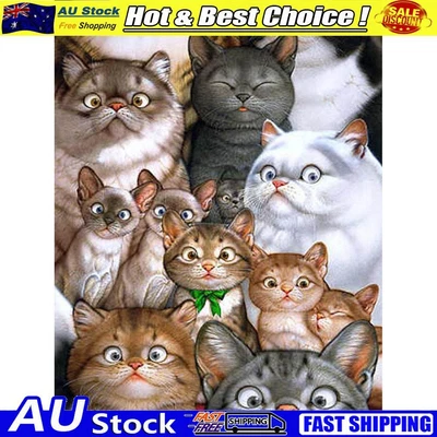 $10.20 • Buy 5D DIY Diamond Painting Cat Cross Stitch Embroidery Mosaic Kit Needlework