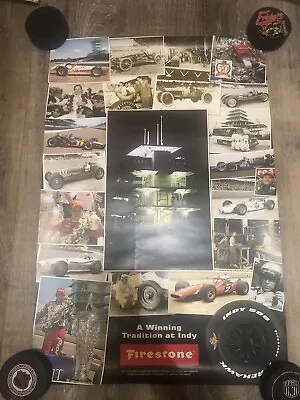 Vintage IndyCar Firestone  50 WINS Indy 500 Poster. 16 X 24 • $19.99