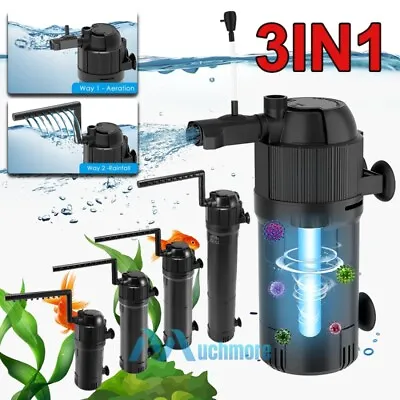 Internal Aquarium Fish Tank UV Sterilizers Filter Submersible Oxygen Water Pump • $29.85