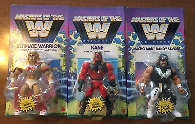 WWE MOTU Masters Of The Universe Macho Man Randy Savage Kane Ultimate Warrior • $31.95