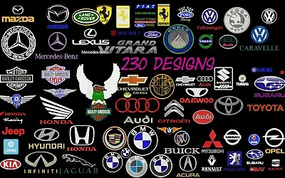 £7.99 • Buy Machine Embroidery Designs - 220+ Car Companies Brand Logos Embroidery Designs 