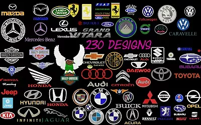 Machine Embroidery Designs - 220+ Car Companies Brand Logos Embroidery Designs  • £7.99