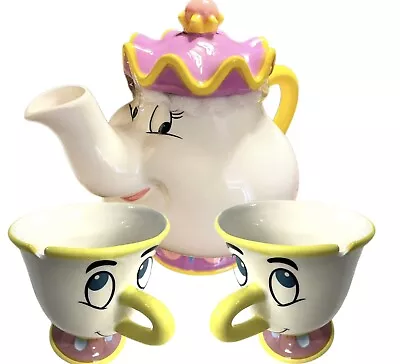 Mrs Potts And Chip Ceramic Tea Set Beauty And The Beast Disney Brand Large New • $216