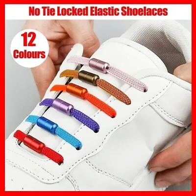 No Tie Locked Elastic Shoelace Shoe Lace Lazy Laces Sneakers Sports Kids Adults • $3.15