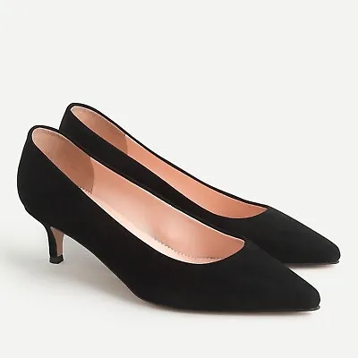 J Crew NWT $158 Sophia Pumps In Suede | Sz 9 | Black | 2  Heel • $79.50