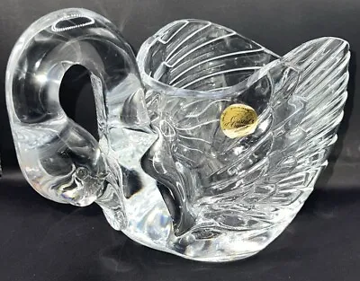 Beautiful Lead Crystal Swan Pitcher Planter Candy Dish • £28.95