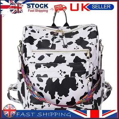 £15.40 • Buy Retro Animal Print Backpack Handheld Large Shoulder Travel Bagpack (Cow)