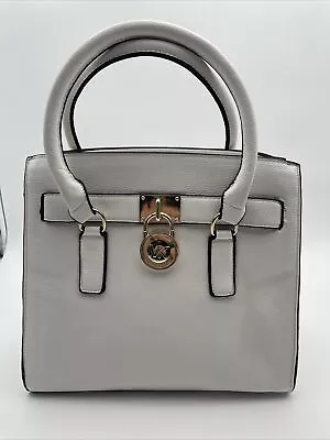 Michael Kors Large Hamilton Saffiano Leather Satchel White With BELT!!! • $34