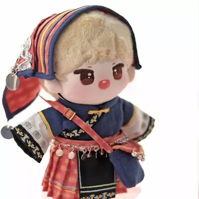 Miao Nationality Plush 20cm Doll Clothes Clothing Headdress Outfits Dress Up • $24.98