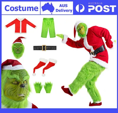 EXPRESS Grinch Costume Cosplay Green Monster Costume Furry Xmas Full Set Outfit • $31.50