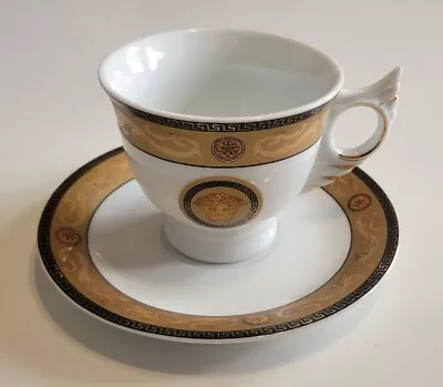 Versace Medusa Head White Black Gold Winged Tea Cup Rosenthal Meets Versace 1990 • $99.99