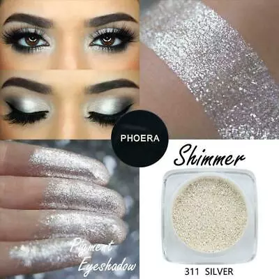 Phoera Pigment Eyeshadow Shimmer Glitter Eye Shadow Cream Powder Pallet Makeup • £4.79