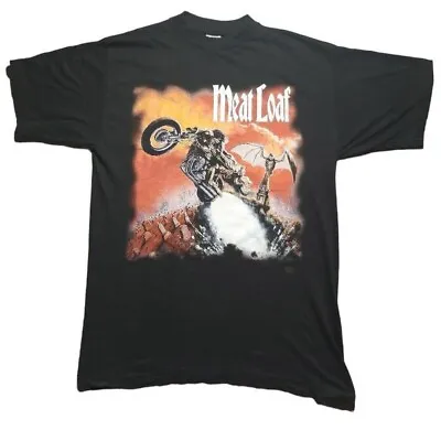 Vintage MEAT LOAF 1993 1994 1995 BAT OUT OF HELL Concert T-Shirt L World Tour • £49