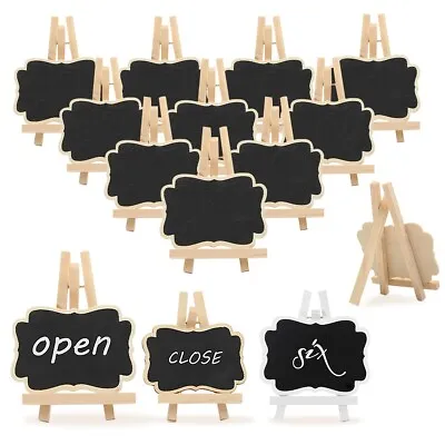 £6.99 • Buy 10pcs Mini Chalkboard Easel Parties Food Signs Price Tags Weddings Message Board