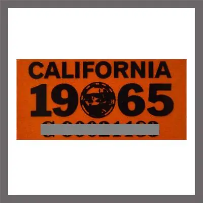 1965 California YOM DMV Car Truck Trailer License Plate Sticker / Tag CA 1963/65 • $21.95