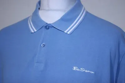 £5.50 • Buy Ben Sherman Twin Tipped Polo Shirt - XXL/2XL - Riviera Blue -Mod 60s Casuals Top