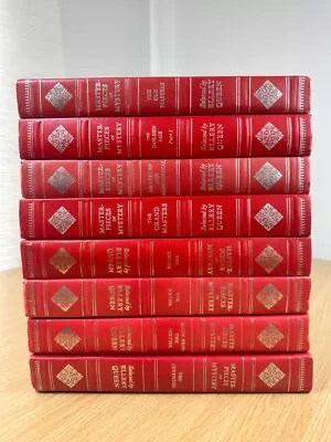 8 Red Decorative Bookshelf Lot Ellery Queen Masterpieces Of Mystery HB    • $59.85