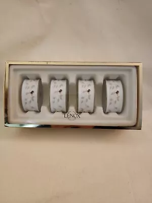 £19.78 • Buy Set Of 4 Lenox Hand Crafted Butterfly Meadow Leaf Bug Bee Porcelain Napkin Rings