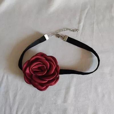 Rose Flower Collar Velvets Necklace Ribbon Choker For Women Festival Jewelry • $14.78