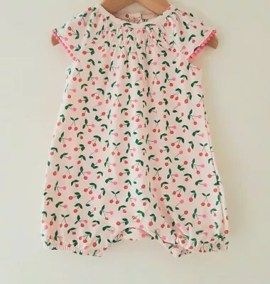 Baby Boden Girls Cherry Romper New Age 12-18m Summer Outfit • £9.99