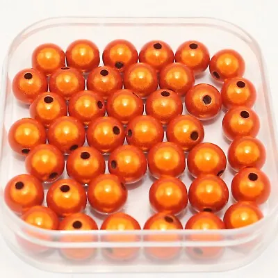 100 Orange Color 3D Illusion Acrylic Miracle Beads 8mm Spacer Craft DIY • $3.32