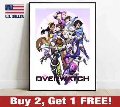 $22.95 • Buy Overwatch Tracer Mercy Group Anime 18  X 24  Poster Print Game Room Wall Art 2