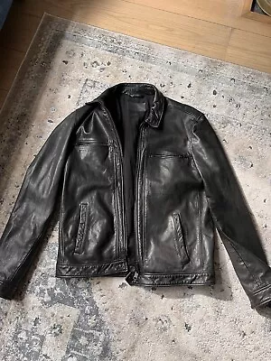 All Saints Mens Leather Jacket - L / XL - Quality Soft Leather. Excellent Condn • £140