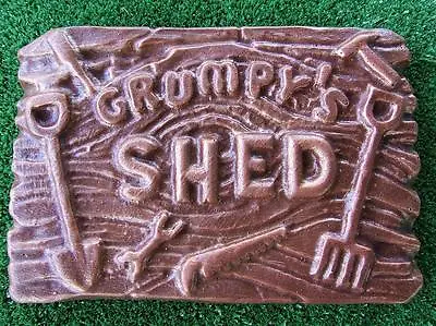 Grumpy's Shed Mould Garden Ornament Sign Plaque   Money Making Moulds • $32.99