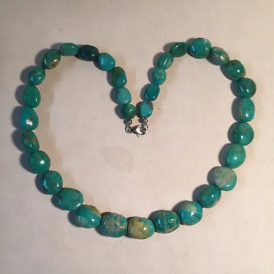 Vintage Turquoise Graduated Necklace 21” • $99.95