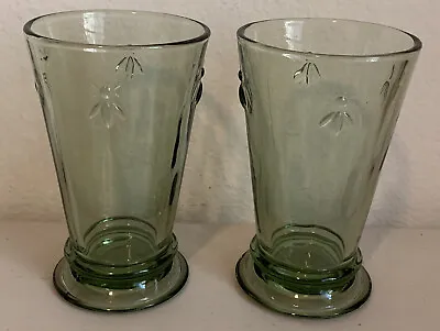 La Rochere BEE Bumble Bee Green Glass Ice Tea Tumblers France 5 1/2” - Set Of 2 • $23.99