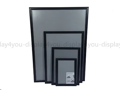 A1A2A3A4 Black Snap Frames Poster Clip Holder Displays Retail Wall Notice Boards • £12.49