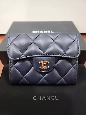 Authentic Chanel Card Holder Wallet Bag - Navy With Gold Hardware - Brand NEW  • $829