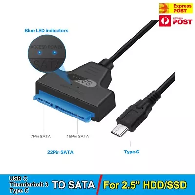 $10.40 • Buy Type C USB C To SATA III Converter Adapter Cable For 2.5  Hard Drive HDD SSD  AU