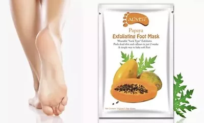 Exfoliating Peel Foot Care Sock Mask Soft Skin Removes Callus Papaya 2 Pairs • £5.99