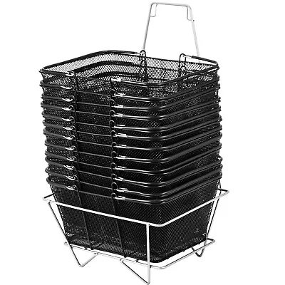 VEVOR 12PCS Mesh Shopping Baskets With Handles Metal Shopping Basket Portable • $96.99