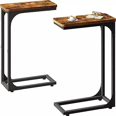 Narrow C Shaped Side Table Set Of 2 Living Room Sets Slim Couch Tray Tables Skin • $69.88