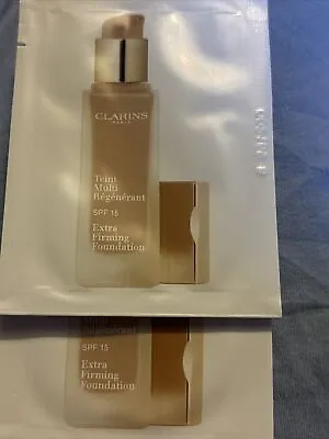 Clarins Extra Firming Foundation SPF 15 112 Amber 2 X 1.5ml Sample Sachets • £2.19