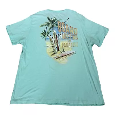Margaritaville T Shirt Men XL Seafoam Green SURF Beach Graphic Paradise • $12