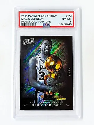 2018 Panini Black Friday Panini Collection Rapture #MJ Magic Johnson /25 PSA 8 • $99.99