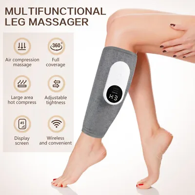 Heated Air Compression Leg Massager Foot Massage Calf Circulation Muscles Relax • $38.99