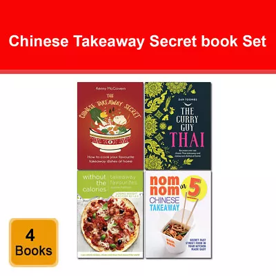 Set Of 4 Books Chinese Takeaway Secret Curry Guy Thai Nom Nom Chinese Takeaway • £23.99