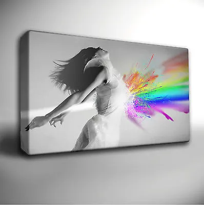 PINK FLOYD Abstract Paint Music CANVAS Wall Art Picture Poster Print +Many Sizes • £6.99
