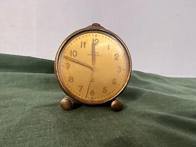 Vintage Rare ORIS Alarm Desk Clock Brass Swiss Made 7 JEWELS 8 DAY • $111.80