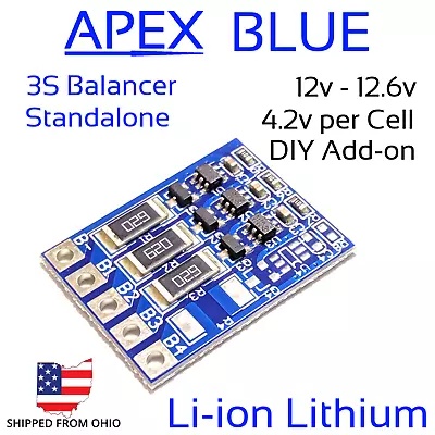 3S 12.6v Balance Board 3.7v/4.2v Li-ion Lithium Battery Standalone BMS Add-on • $8.99