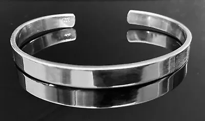 Solid 925 Sterling Silver Open Mens Torque Bangle Bracelet UK Seller RRP £80+ • £44.99